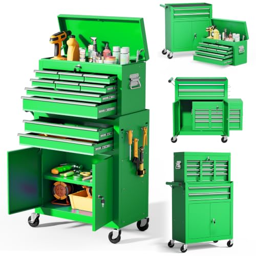10-Drawer Rolling Tool Chest with Side Hooks