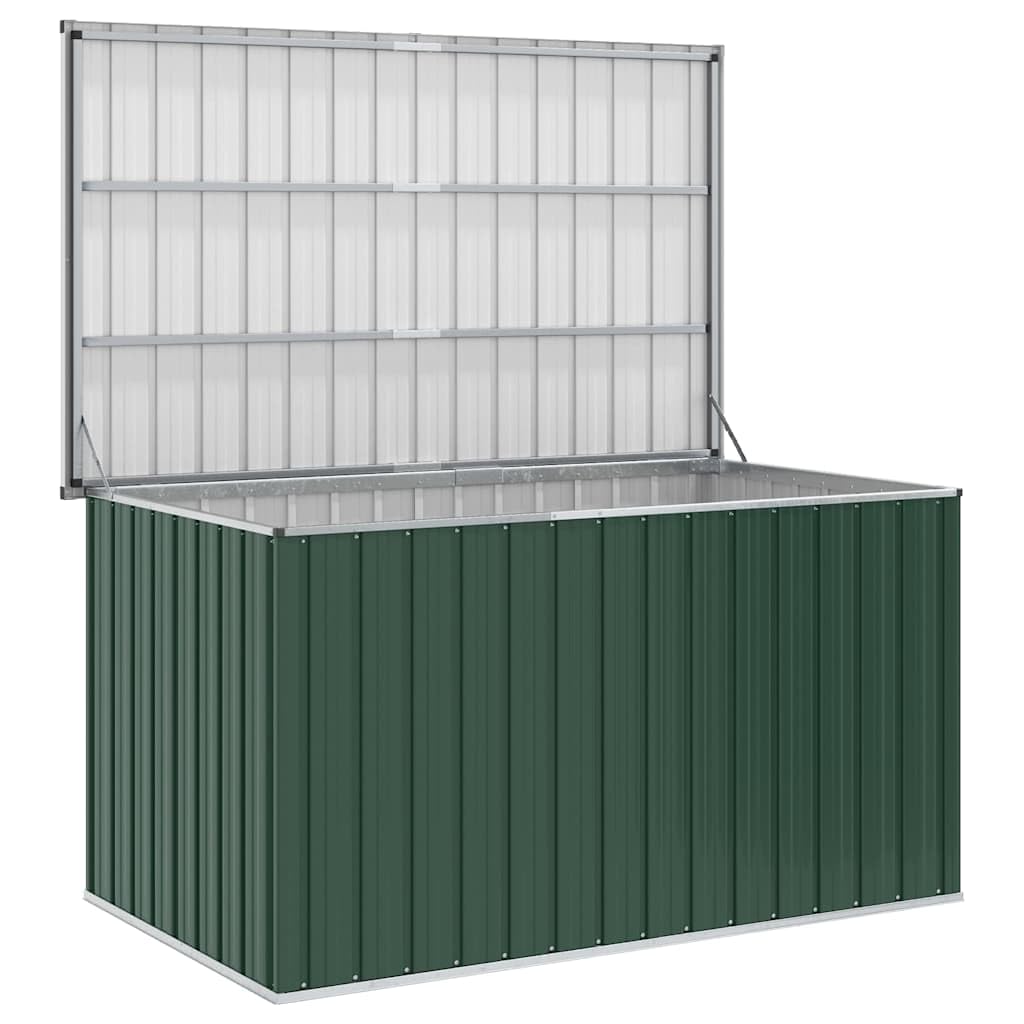 Gartenbox Grün aus verzinktem Stahl mit 171x99x93 cm, wasserabweisend und wetterfest, großer Stauraum für Kissen und Auflagen, vielseitige Aufbewahrungsbox für Terrasse, Balkon