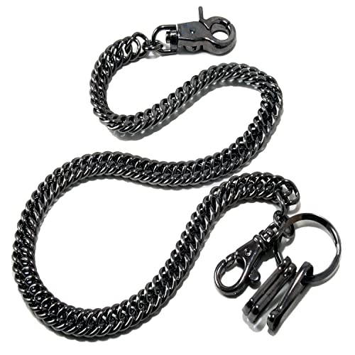 Double K Simple Strong Pocket Keychain with Both Ends Lobster Clasps and Extra Ring Keychain Wallet Chain (20inch)