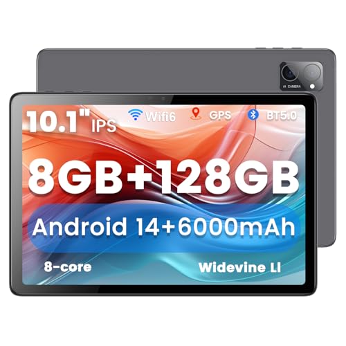 Azeyou Android 14 Tablet 10 inch, 8GB RAM + 128GB ROM (1TB TF), 2...