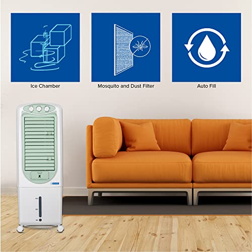 Image of BLUE STAR Premia 27 Litres Tower Air Cooler PA27PMC with Cross Drift Technology and PM2.5 Silver Nano Purification, White