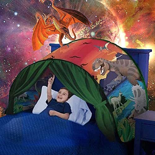Tente de lit dépliante pour enfants motif dinosaure, pour garçons et filles, cadeau de Noël ou d'anniversaire Cover