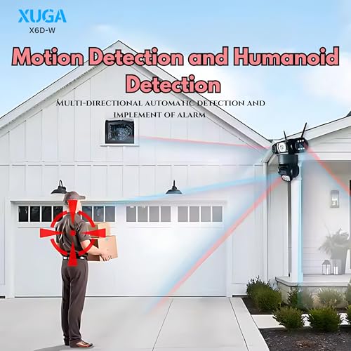 Image of XUGA Cybernautt Z6D 6MP 3 Lens WiFi PTZ Camera | 6MP FHD resolution with 3-view screen display. Supports up to 128GB storage, full color night vision, and AI motion alerts.