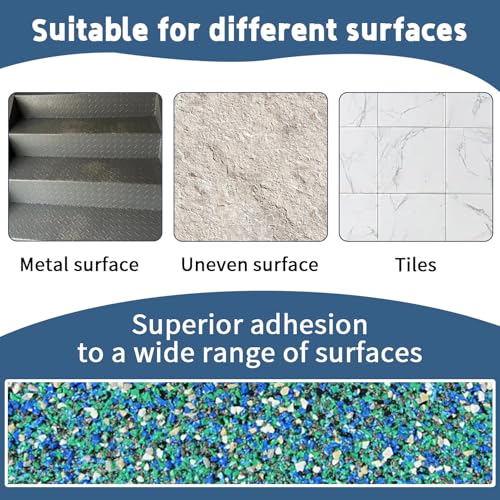 Image of Waterproof Tape for Pools, 4 inch x15FT Heavy Duty Anti Slip Stair Treads Outdoor Tape Non-Slip Rubber Grip Tape Shower Strips Slip Resistant Tape Traction Tape for Stairs Showers Bathroom Trails