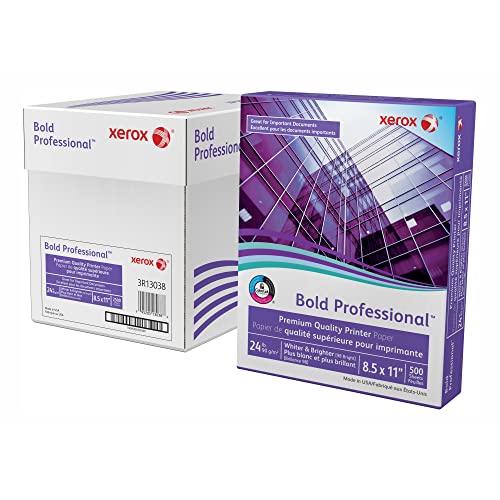 Xerox® Bold Professional™ Quality Paper, Letter Size (8 1/2" X 11"), 98 (U.s.) Brightness, 24 Lb, Fsc® Certified, Ream Of 500 Sheets, Case Of 5 Reams #TOP20