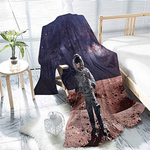 jecycleus Outer Space Decor Luxury Special Grade Blanket Astronaut on Space Mercury Before