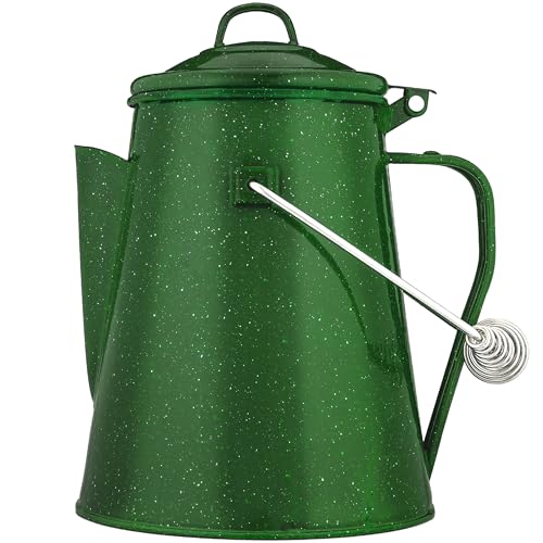 Image of COLETTI Classic Camping Kettle 60 oz - Tea and Camp Kettle, NO Aluminum or Plastic, Ideal for Boiling Water [Green Enamel]