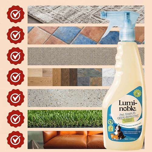 Image of Pet Stain & Odor Remover Spray, enzyme cleaner for dog urine & poop carpet | Upholstery & Fabrics - Eliminates Cat Pee, Feces, Vomit & Tough Stains, Eco-Friendly, Vegan, Citrus Scent