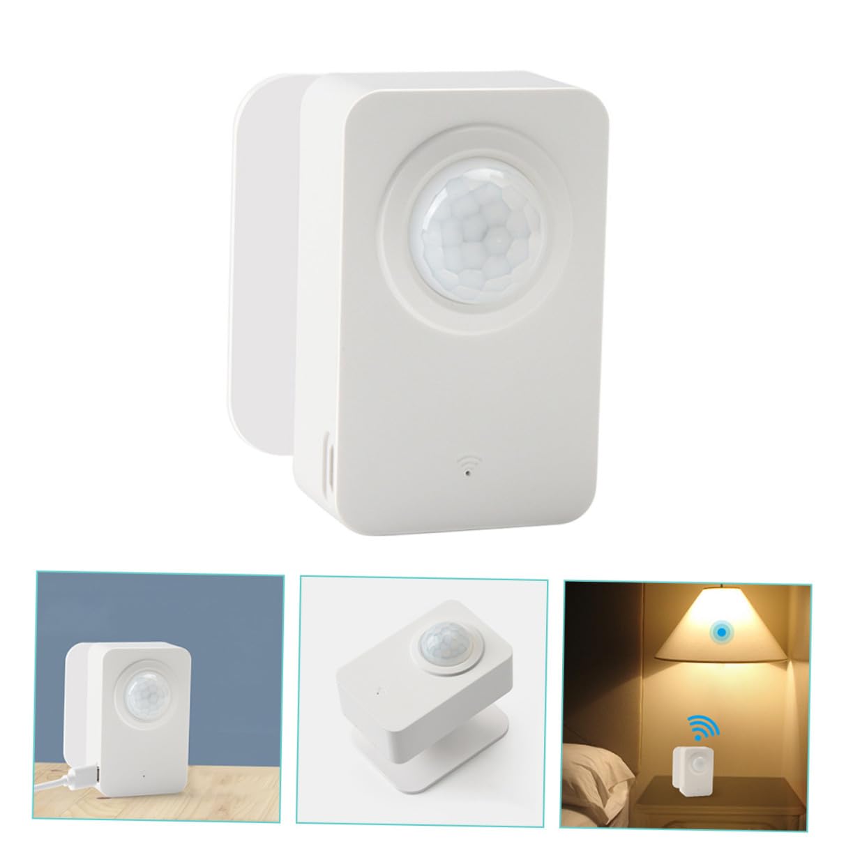 Intelligenter WLAN Pir Bewegungsmelder Sensor für Menschen und Tiere | Kabel, Echtzeit Alarmbenachrichtigung, Klebe Montage, für Tür und Küche, Weißes Abs Gehäuse