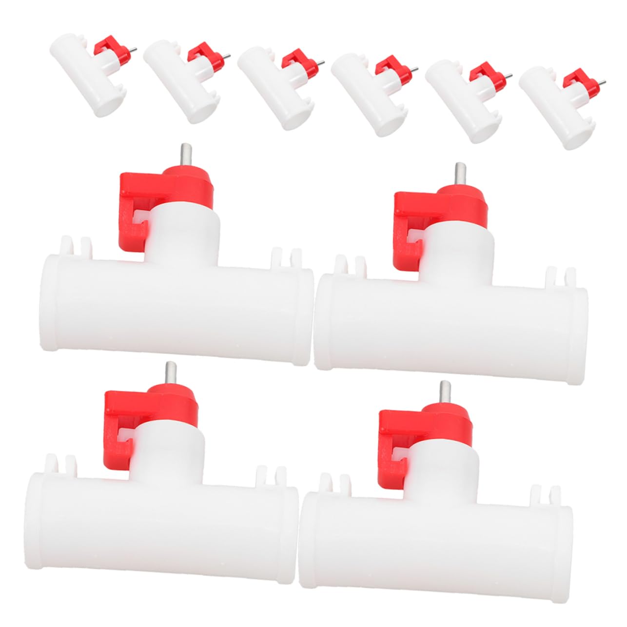 Wakauto 10pcs Automatic Poultry Waterer Dual-Head Ball Valve Chicken Drinkers for
