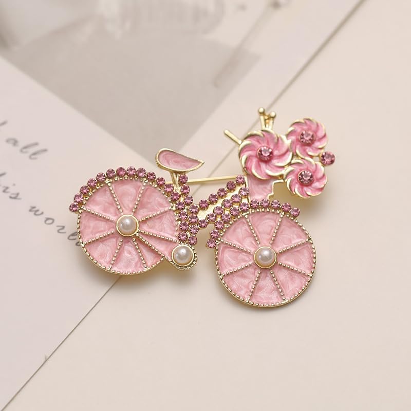 Image of BeeGift Brooch Pin for Women Bicycles Brooch with Created Crystal Rhinestones Brooches and Pins