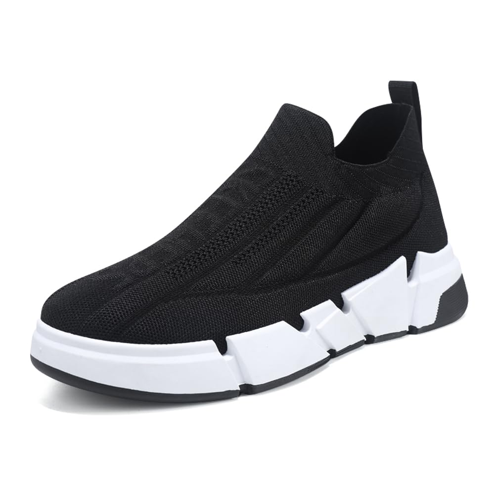 PadgeneMens Trainers Running Shoes Slip On Walking Shoes Loafers Ligthweight Breathable Fashion Casual Sneaker Comfortable Tennis Mesh Shoes Athletic Fitness Trainers Outdoor Flat Shoes for Jogging
