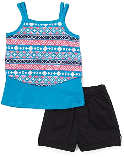 Image of ToBeInStyle Girl's Two Piece Summer Set Cute Tee Top and Matching Shorts Adorable Outfit