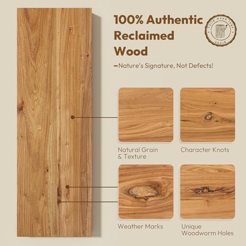 Image of Vivelove Elm Wood Floating Shelf 55x8 inch Set of 1, Natural