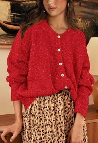 Image of PRETTYGARDEN Long Sleeve Crewneck Button Down Womens Sweaters Fall Open Front Chunky Cardigan Sweaters for Women 2026