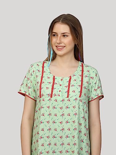 Image of Evolove Women's Viscose Liva Long Maxi Night Gown Nighty Dress with Pocket, Super Soft Comfortable (LNG-Rayon)