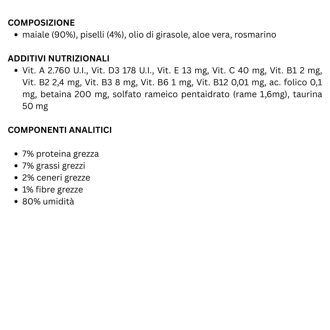 EXCLUSION Adult All Breeds Hypoallergenic Cane gusto Maiale-Piselli | alimento umido completo per cani adulti di tutte le taglie con intolleranze alimentari, ipoallergenico, 6 lattine da 200gr.