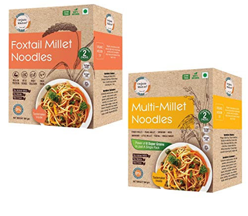 Image of Organic Wisdom-Back to Roots Multi Millet & Foxtail Noodles Combo | 784 g - 4 packs (4 * 192g) | Not Fried | No Maida, no MSG, No Transfat | Protein & Fiber Rich