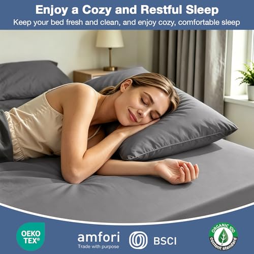 Image of Ruili Queen Mattress Protector Waterproof Washable Noiseless | Breathable Mattress Pad Up to 18 Inch Dirt-Proof TPU Backing Hotel Home Hospital Fitted Bed Cover Soft