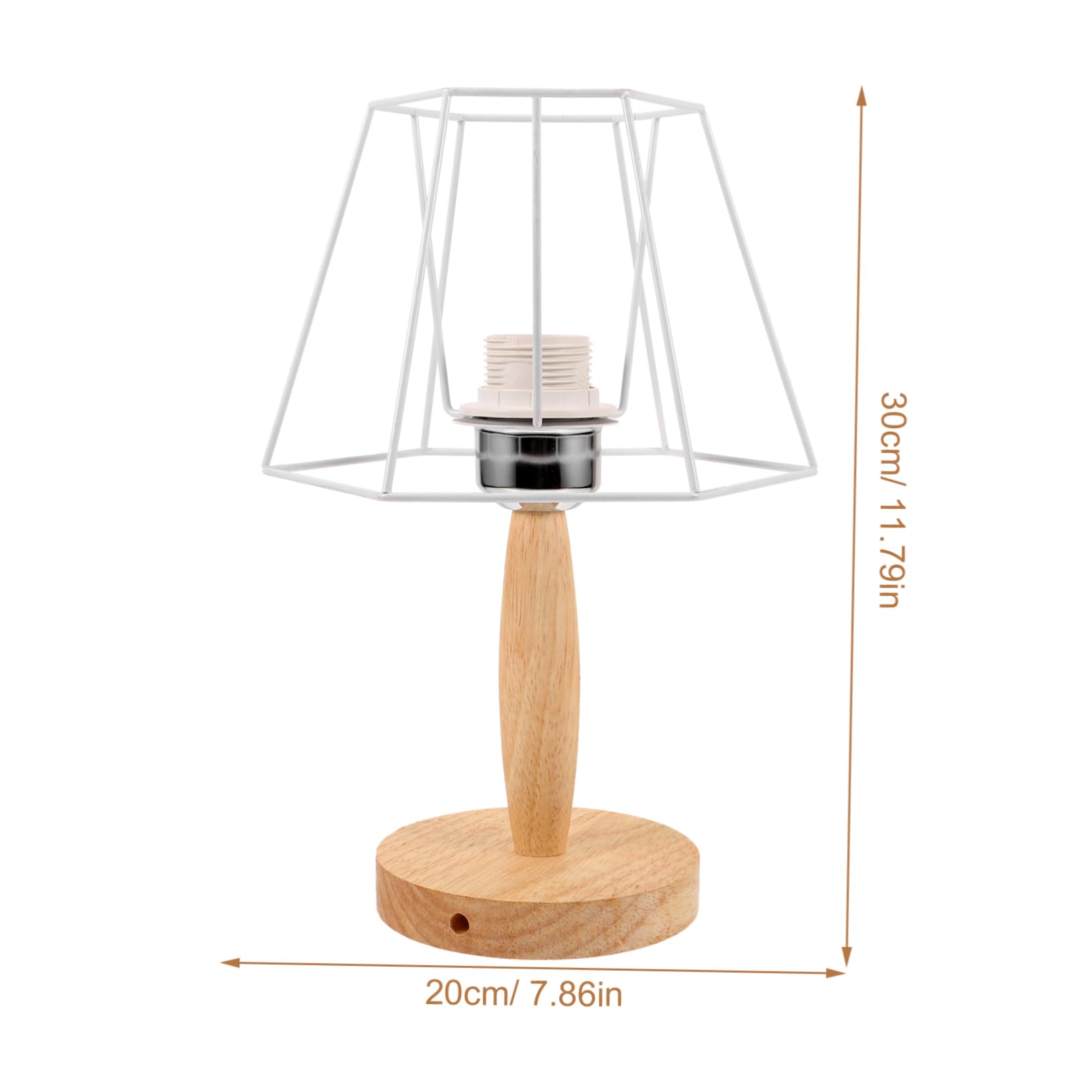 Lampada da Tavolo Fai da Te per Comodino, Base in Ferro e Legno, per Camera da Letto