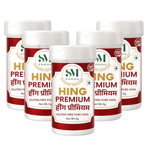 Image of SM FOODS Premium Pure Nukra Hing 5g (Pack of 5) | No Atta No Maida | Imported Premium Pure Heeng | Strong & Kadak Aroma | Gluten Free | Uncompounded | For Cooking & Digestion