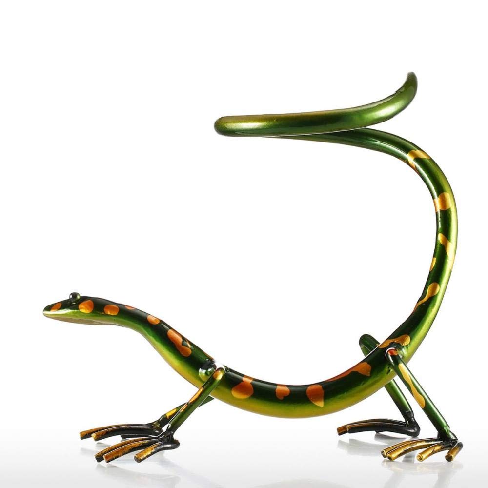 Porte-bouteille gecko drôle en fer pour décoration de table et étagère à vin rouge