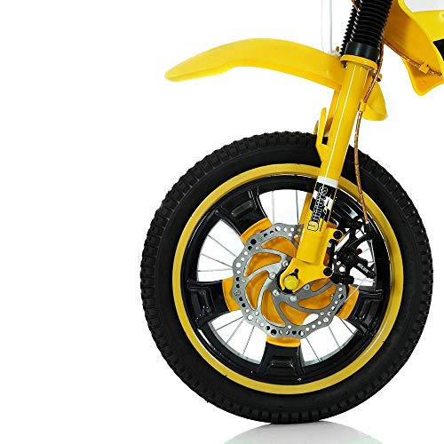 Bike Moto Cross Amarela Aro 16, Uni Toys, 1173