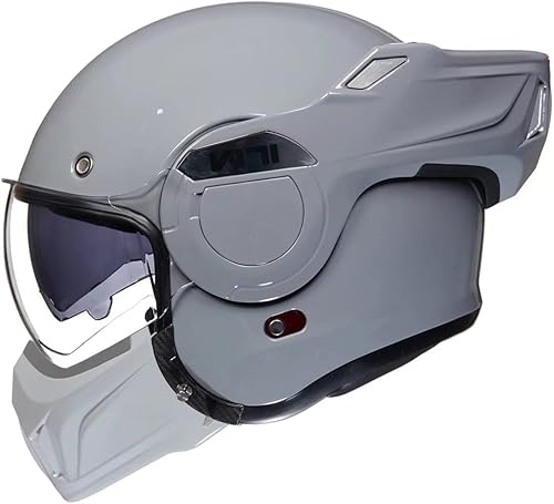 ILM - Casco modular de motocicleta para hombres, de cara completa, vintage, para moto de nieve, ATV y UTV, con protector de barbilla reversible de