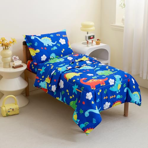 Image of Caressma Navy Toddler Bedding Set, Bed in A Bag Toddler Comforter Set