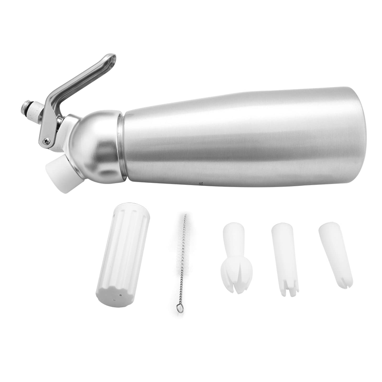 Set Sifone per Panna in Alluminio con Tre Ugelli per Casa e Bar (1000 ml)