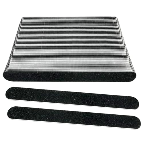 Limas de uñas Emery Board (paquete de 50), lima de uñas de madera de grano 100/180 para uñas naturales, juego de herramientas de manicura Emory Filers de 7 pulgadas, lima de uñas desechable para el