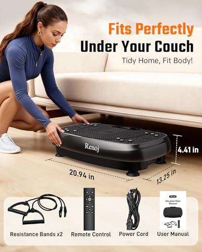 Image of Vibration Plate Exercise Machine, 3D Whole Body Vibration Platform for Lymphatic Drainage and Muscle Recovery, 450-lb Capacity Fitness Machine with Bluetooth Speaker and LED Display for Home Gym