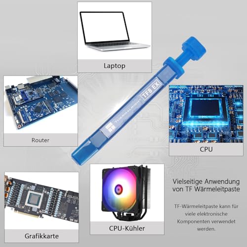 Thermalright TF8 EX Hochleistungs-Wärmeleitpaste-2,9 Gramm, 14W/mK, hohe Haltbarkeit, einfach aufzutragen, neu verbesserte CPU-Kühlpaste für alle Kühlkörper CPU-Kühler, mit Applikationswerkzeug