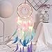 Crosszen Dream Catcher Wall Decor, Handmade Dream Catcher with LED Light, Colorful Feather Dream Catchers Wall Decor, Dreamcatchers Gift for Girls Kids Women