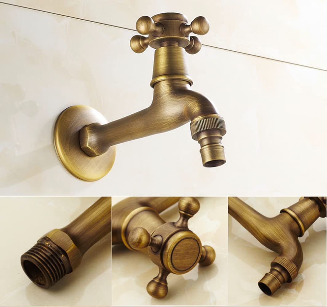 Rubinetto da Cucina in Bronzo Antico in Ottone Vintage per Cucina, Bagno, Giardino, Lavanderia (Monouso 1)