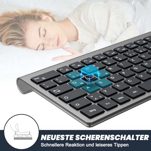 cimetech Tastatur Kabellos 2,4G Aufladbare Full Size Ultraslim Keyboard – Ansicht 3