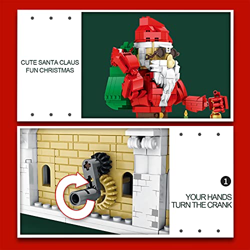 TopBau Weihnachtsmann Weihnachten Dynamische Bausteine, 1039+ Teile, Rentier und Elfen Kompatibel mit Lego Creator Haus – Bild 4
