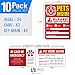 Vinyl Friend Pet Alert Stickers - FIRE Safety Alert and Rescue - Save Your Pets encase of Emergency or Danger Pets in Home for Windows, Doors Sign (10 PACK, DISPLAY)