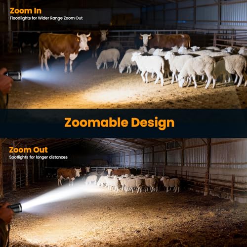 Hoxida Rechargeable Flashlights 2 Pack, 6 Modes Zoomable Powerful Tactical Linternas with LCD Digital Display, Super Bright High Lumens Handheld Magnetic Flashlights for Home Emergencies Camping - image 6