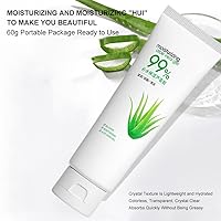 Vista 4 de Mroobest Gel de aloe vera, gel de aloe vera para cara y cuerpo, gel de aloe vera hidratante relajante, reparación profundamente hidratante, alivio