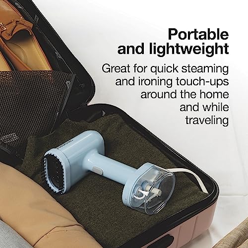 Image of Proctor Silex Compact Handheld Travel Steamer for Clothes & Mini Iron | 1200 Watts Ready in 45 Seconds | 7 Minutes of Continuous Use | Portable and Lightweight |120 ml Water Tank | Blue | 11557
