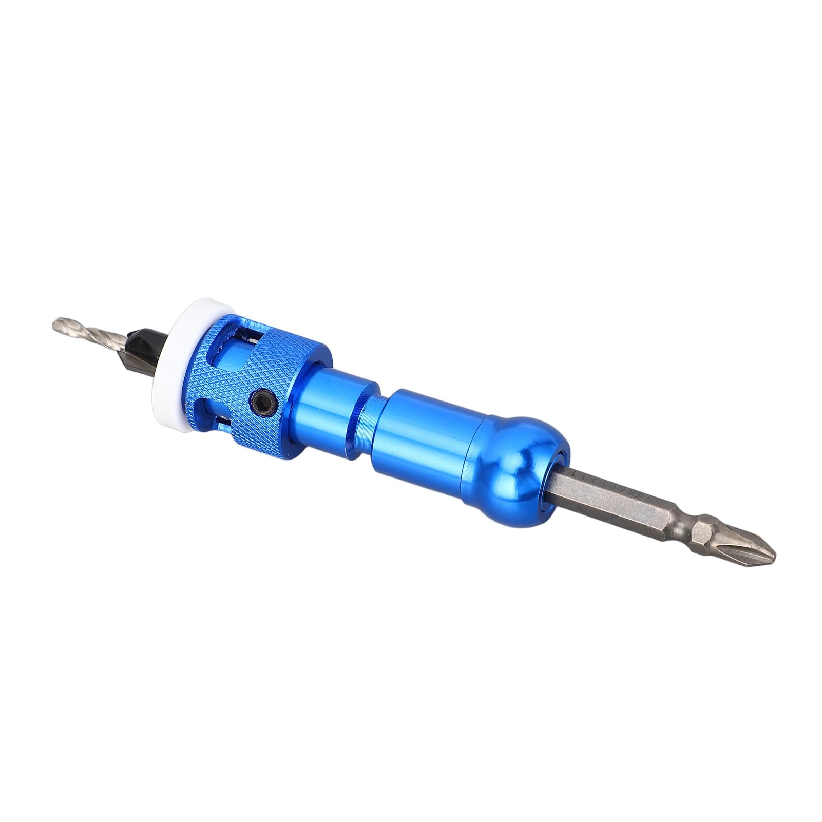 Set di Punte per Trapano per Svasatore, 5 Punte per Legno Coniche HSS M2, Codolo Esagonale a Sgancio Rapido 82° con Fermo di profondità Regolabile, Set di Punte per Trapano per