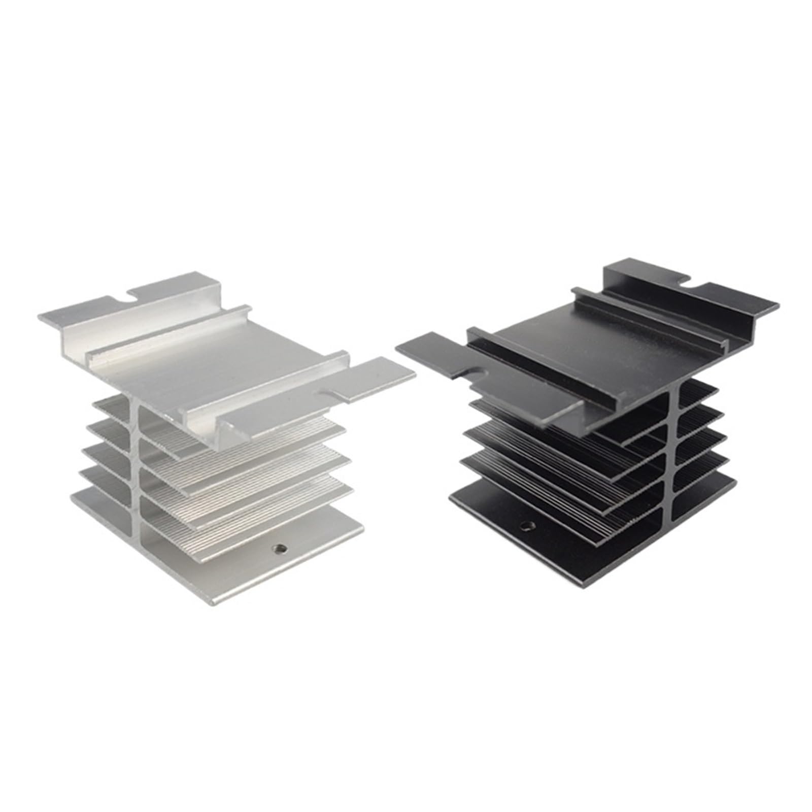 1 Uds disipador de calor for relé de estado sólido SSR monofásico, 80mm x 50mm x 50mm + 2 tornillos de montaje(Black)