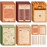 Pasimy 149 Pcs Thanksgiving Party Games 25 Players Thanksgiving Word Search Scramble Bingo Card Trivia Game for Fall Family Activities Party Game Supplies