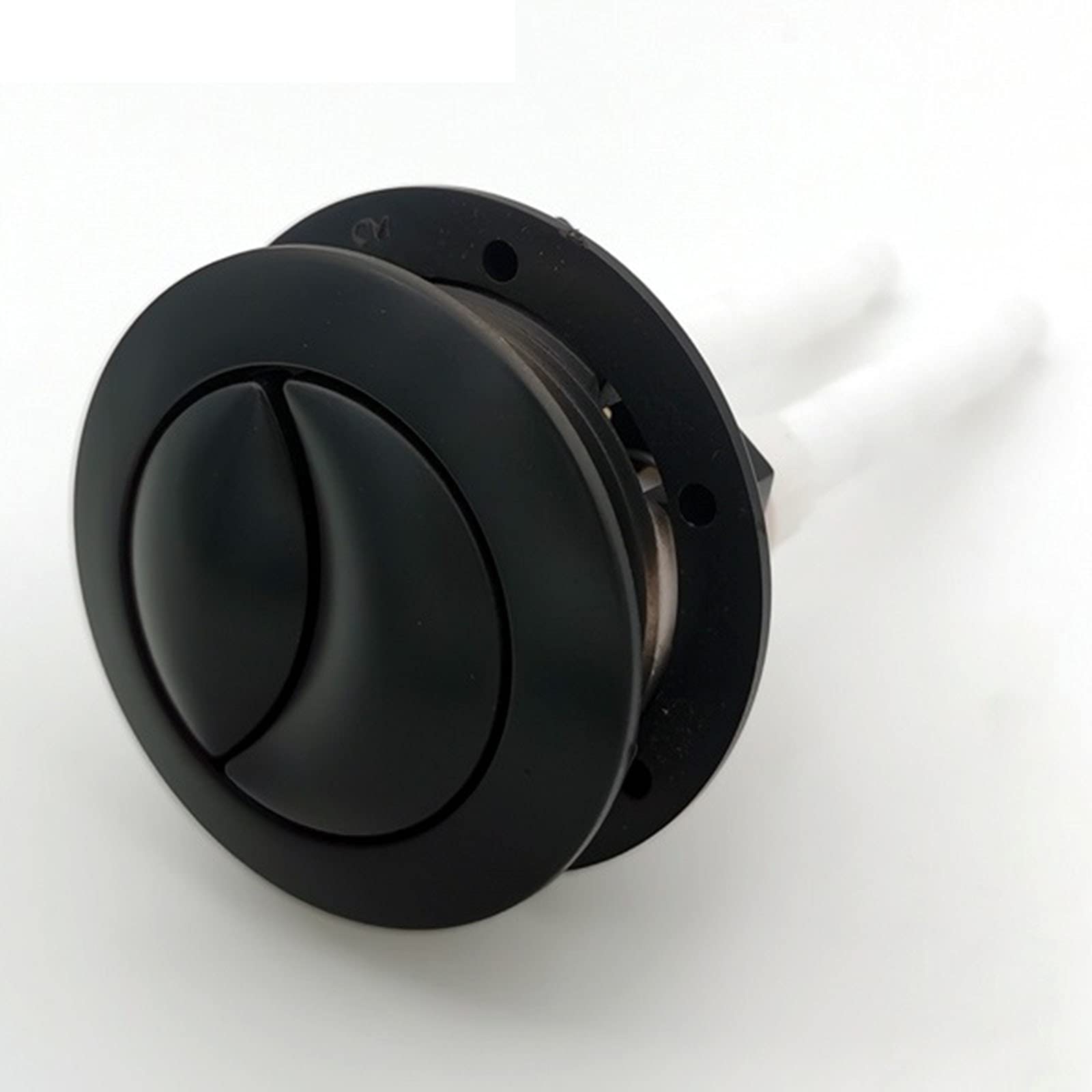ENGFGH Dual Flush Toilet Button, 38mm Black Colour Flush Toilet Tank Button Round Shape Toilet Push Buttons Bathroom Accessories, for Bathroom Toilet Repair