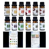 12 Natural Essential Oils Set, Organic Fragrance Oil Essential Oils for Diffuser for Home, Candle Scents, Aromatherapy - Lavender, Eucalyptus, Tea Tree, Rose, Vanilla, Sandalwood and More