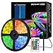 Produktbild Lumtang Solar Außen LED Strip, RGB LED Streifen 5 m, solarbetriebener RGB Farbwechsel Solarlichterkette mit 8 Beleuchtungsmodi, Party, Garten, Schwimmbad, Lager, Außendekoration.