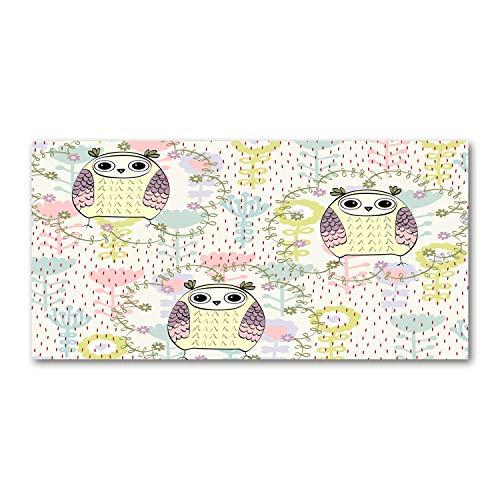 Fond de hotte en verre trempé 100x50cm splashback lavable motif hiboux
