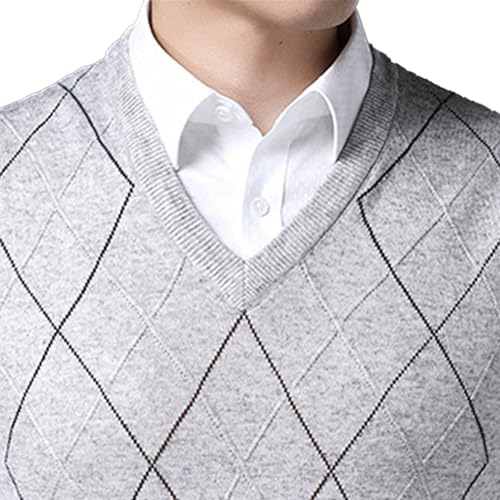 Men's Wool Warm Vest V Neck Relaxed Fit Sleeveless Pullovers Casual Knitted Sweater Waistcoat3