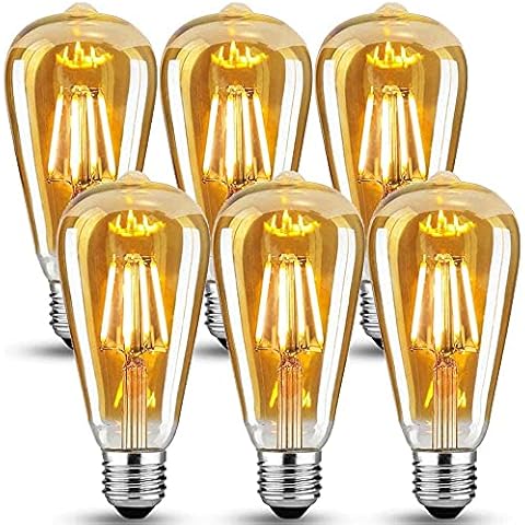 PINDOWS Edison Vintage Glühbirne E27 4W Edison LED Lampe Warmweiß Cover
